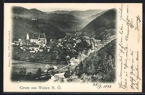 AK Weiten /N. Ö., Ortsansicht aus der Vogelschau