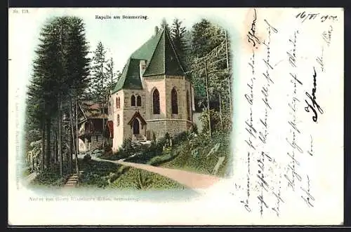 Künstler-AK Semmering, Kapelle