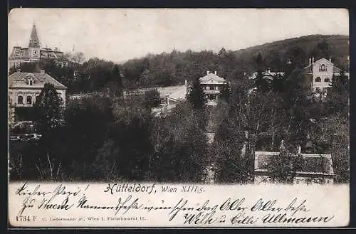 AK Wien, Hütteldorf, Teilansicht aus der Vogelschau