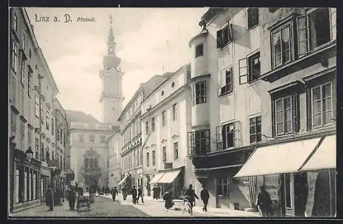 AK Linz / Donau, Strasse in der Altstadt