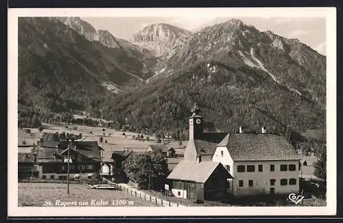 AK St. Rupert am Kulm, Ortsansicht mit Bergen