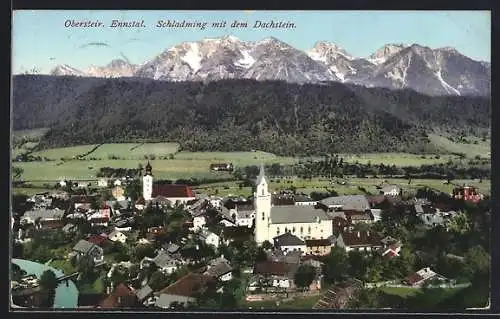 AK Schladming, Ortschaft mit dem Dachstein