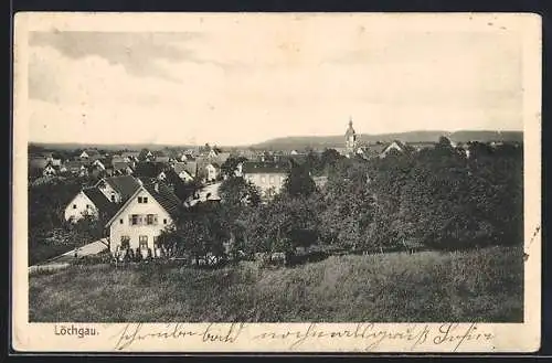 AK Löchgau, Ortsansicht aus der Vogelschau