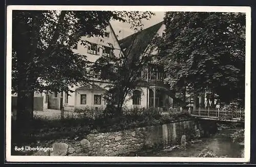 AK Bad Überkingen /Württbg., Bad-Hotel mit Brücke