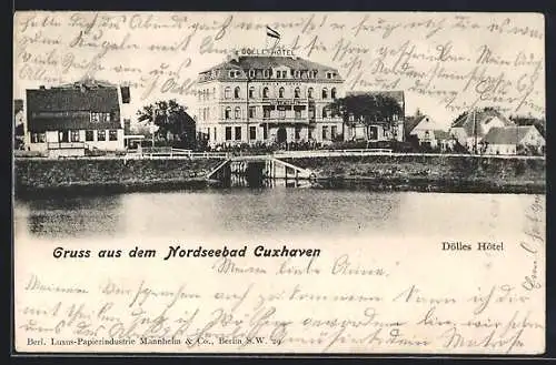 AK Cuxhaven, Blick auf Dölles Hotel