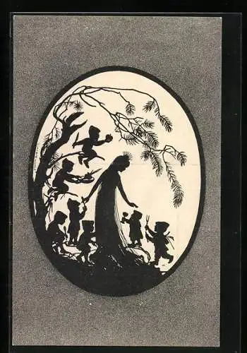 Künstler-AK Johanna Beckmann: Deutsche Märchen, Schneewittchen, Schattenbild