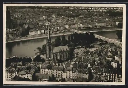 AK Frankfurt-Sachsenhausen, Ortspartie mit Kirche