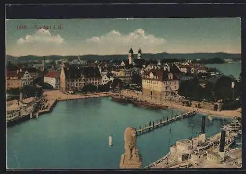 AK Lindau i. B., Dampfschiffe im Hafen