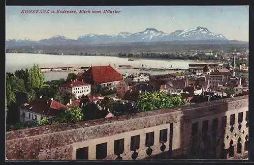 AK Konstanz a. Bodensee, Blick vom Münster