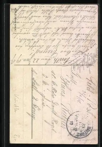 Künstler-AK Alfred Mailick: Inniges Gedenken, Fräulein in blau