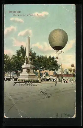 AK Barcelona, Ballon, Monumento á Rius y Taulet