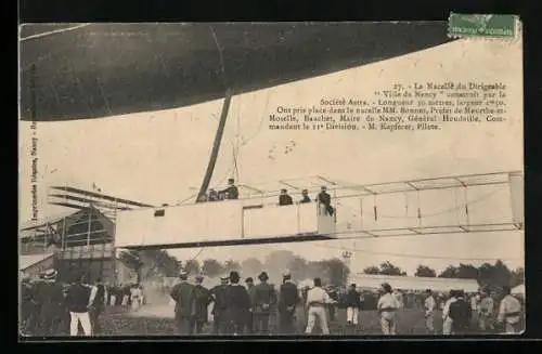 AK La Nacelle du Dirigeable Ville de Nancy, Zeppelin