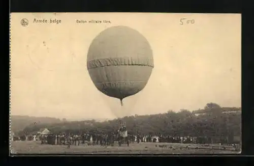 AK belgischer Ballon beim Start