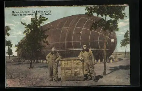 AK Bourg-Léopold, Le Ballon captif, Camp de Béverloo