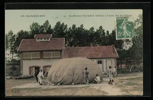 AK Gonflement d`un Ballon militaire à l`usine fixe de Châlons