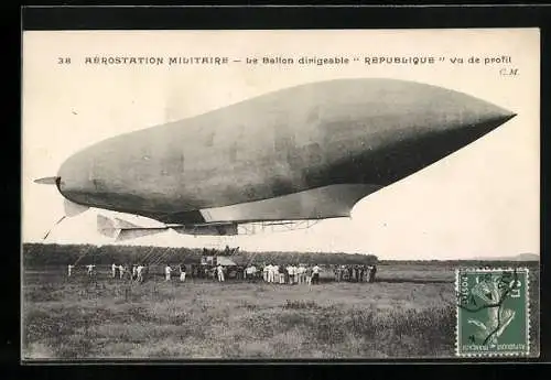 AK Le Ballon dirigeable République, Zeppelin