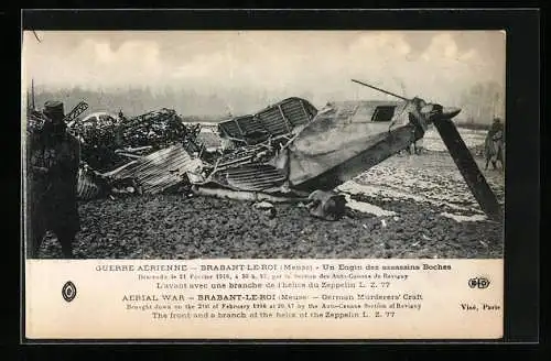 AK Brabant-le-Roi, Un Engin des assasins Boches, Flugzeug