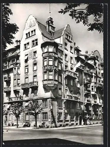 AK Luzern, Hotel Johanniterhof, Ecke Sempacherstrasse und Bundesplatz