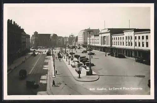 AK Genève, La Gare et Place Cornavin