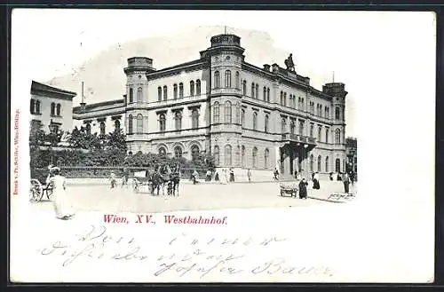 AK Wien, Westbahnhof im Sonnenschein