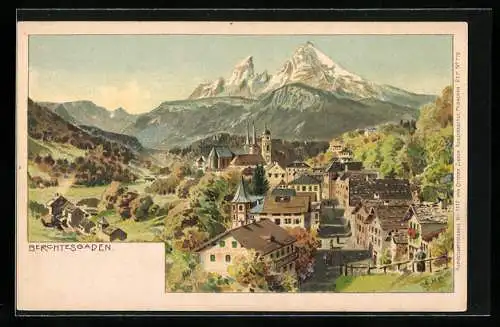 Künstler-AK Edward Harrison Compton: Berchtesgaden, Panorama