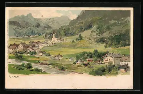 Künstler-Lithographie Edward Theodore Compton: Unken, Gesamtansicht