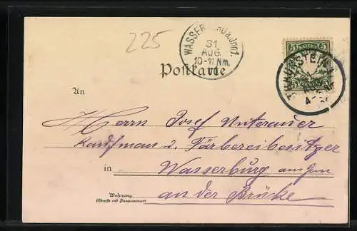 Künstler-AK Edward Theodore Compton: Traunstein, Panoramablick auf Stadt und Umgebung