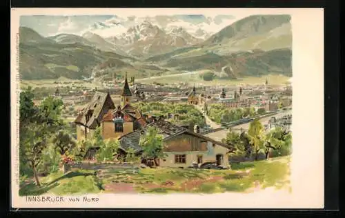 Künstler-AK Edward Theodore Compton: Innsbruck, Ansicht von Norden