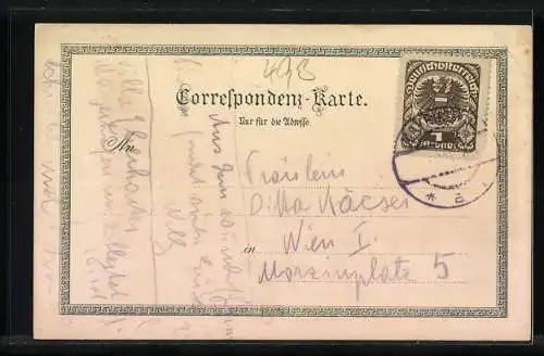 Künstler-AK Edward Theodore Compton: Mayrhofen, Ortsansicht gegen die Berge