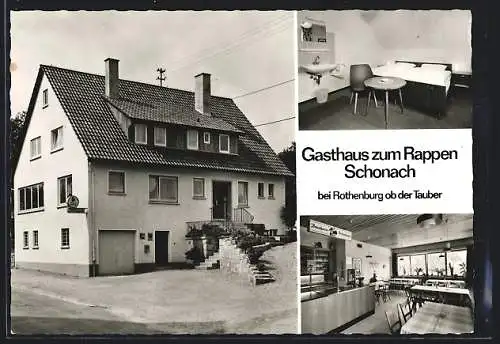 AK Schonach bei Rothenburg, Gasthaus zum Rappen, Innenansichten