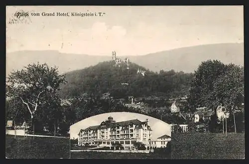 AK Königstein / Taunus, Blick vom Grand Hotel auf die Stadt