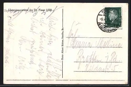 AK Staufen / Breisgau, Fauststube im Gasthaus z. Löwen