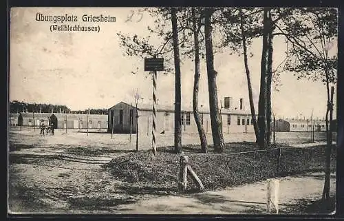 AK Griesheim / Darmstadt, Übungsplatz, Wellblechhausen