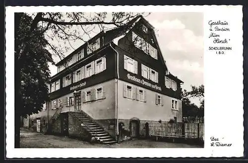 AK Schollbrunn / Odenwald, Gasthaus und Pension Zum Hirsch