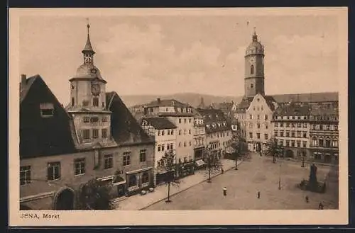 AK Jena, Markt aus der Vogelschau