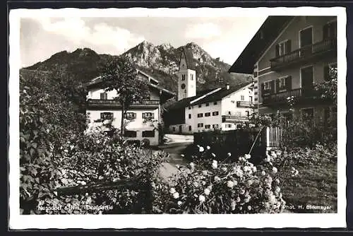 AK Nussdorf am Inn, Ortspartie mit Kirche