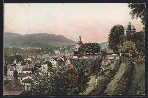 AK Baden-Baden, Die Terrasse vom neuen Schloss