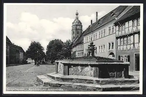 AK Sangerhausen, Marktplatz mit Jacobikirche