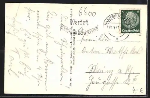 AK Saarbrücken, Saarpartie mit Brücke