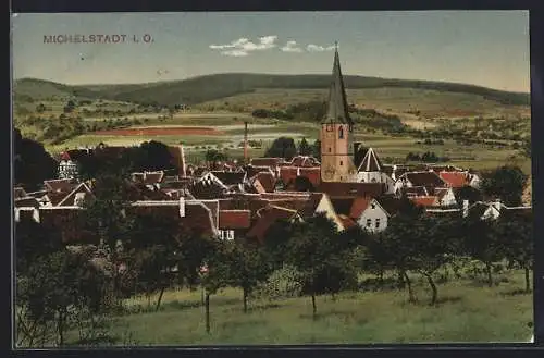 AK Michelstadt i. O., Teilansicht mit Kirche