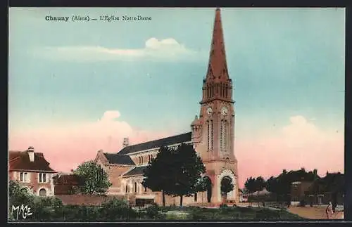 AK Chauny /Aisne, L`Eglise Notre-Dame