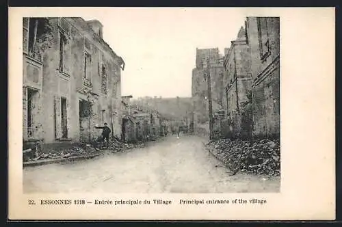 AK Essonnes, Entrée principale du Village 1918