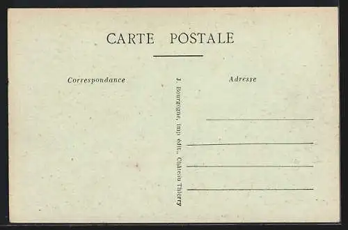 AK Courteau, Bataille de la Marne 1918, Strassenpartie mit zerstörten Häusern