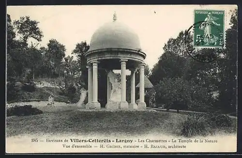 AK Largny, Les Charmettes, Le Temple de la Nature, Vue d`ensemble