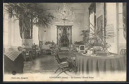 AK Longpont /Aisne, Le Château, Grand Salon