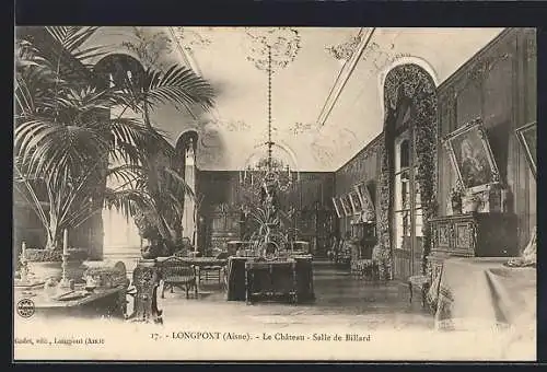 AK Longpont /Aisne, Le Château, Salle de Billard