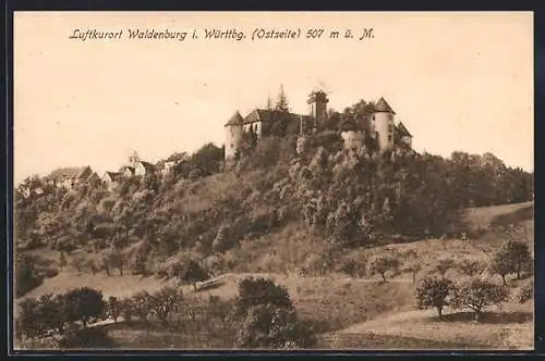 AK Waldenburg / Württ., Ortsansicht von Osten