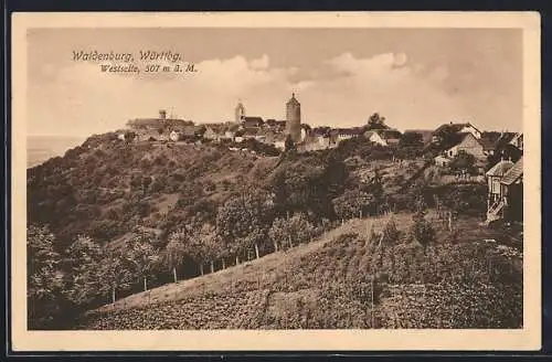 AK Waldenburg i. Württbg., Westseite der Ortschaft