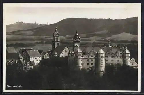 AK Neuenstein / Württ., Blick zum Schloss