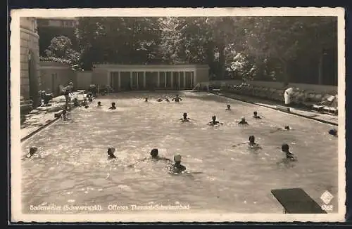 AK Badenweiler /Schwarzwald, Offenes Thermal-Schwimmbad